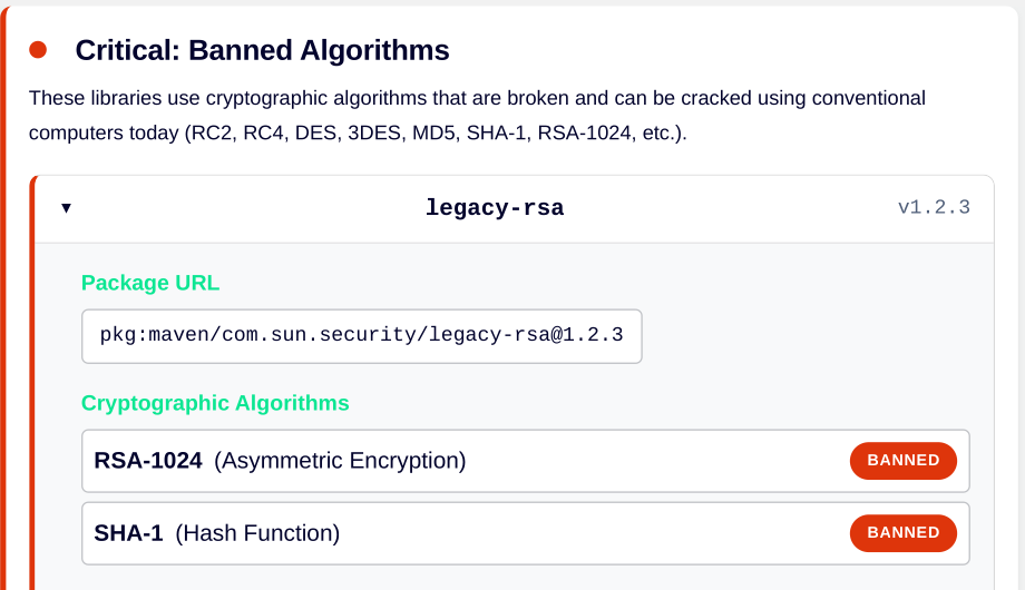 PQC Report Drill-down
